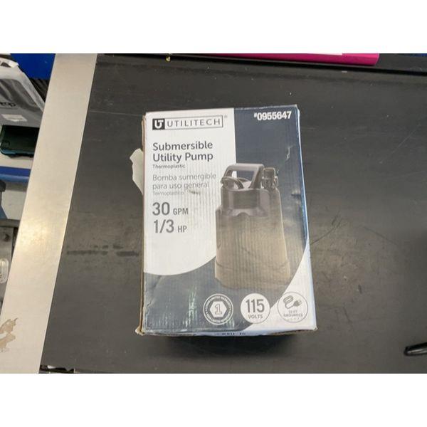Utilitech Submersible Utility Pump - 30 GPM, 1/3 HP, Thermoplastic Retail $60.00