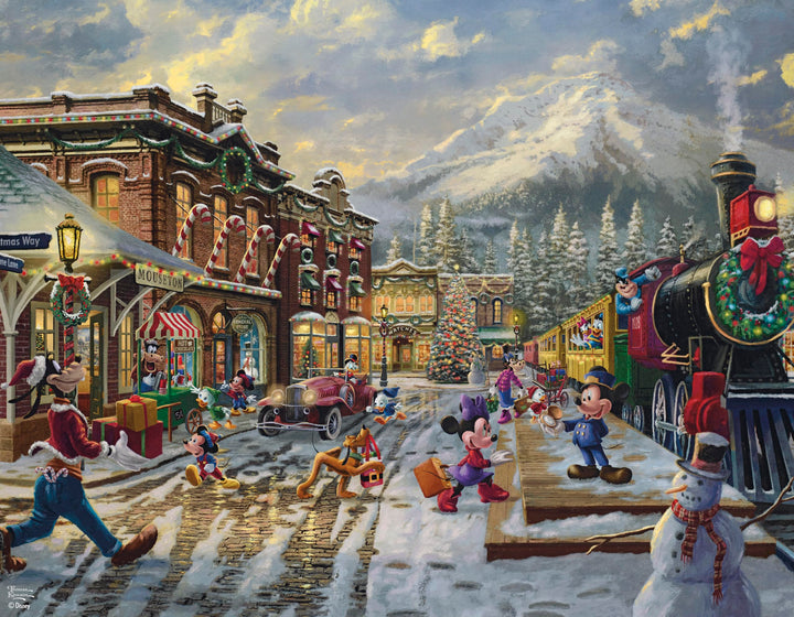 Ceaco - 4 in 1 Multipack - Thomas Kinkade - Disney - Holiday Collection - (4) 500 Piece Jigsaw Puzzles