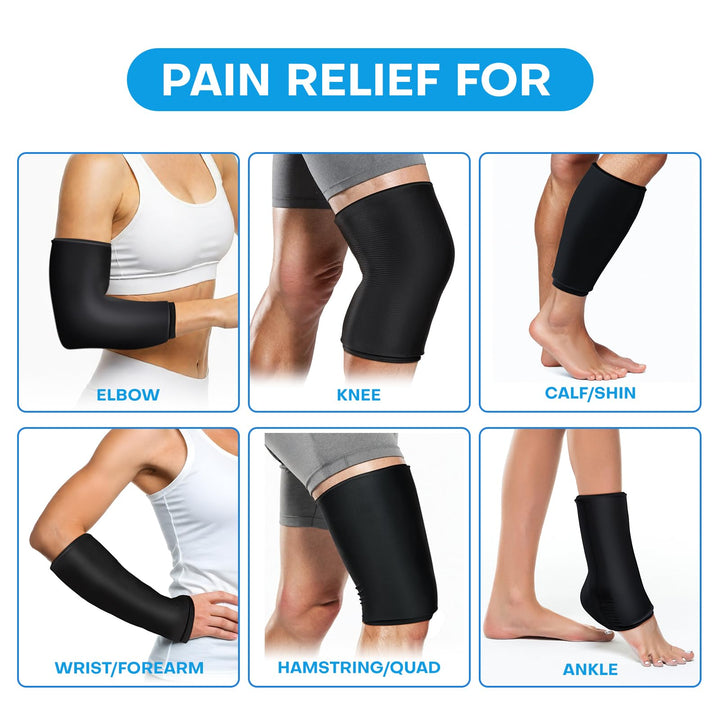 NOVASPORT Knee Ice Pack Wrap for Injuries, Ice Sleeve Pain Relief for Elbow, Knee, Ankle, Calf, Reusable Hot Cold Compression Sleeve for Calf Injuries, Surgery Recovery, Bruises & Sprains-XL