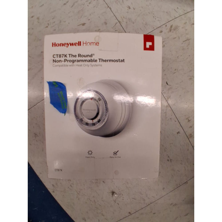 Honeywell Home CT87K1004 The Round Heat Only Manual Thermostat,Large,White,Large