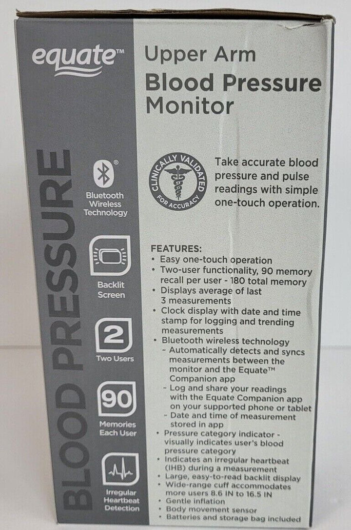 Equate BP-6000 Upper Arm Blood Pressure Monitor with Bluetooth