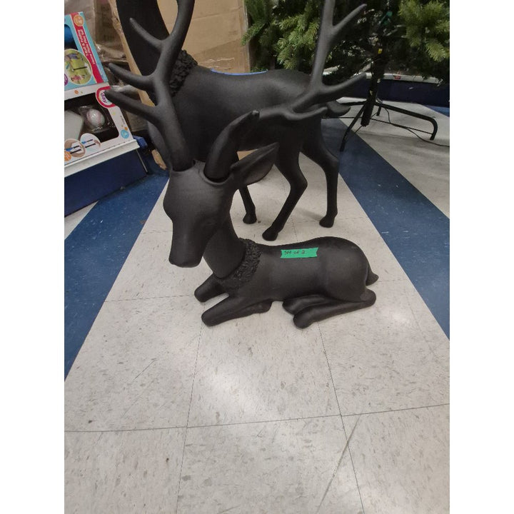 Unbranded Black Deer Statues Set - Outdoor Decor, Yard Art