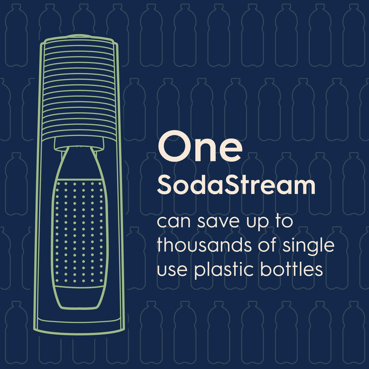 SodaStream Terra Sparkling Water Maker (Black) with CO2 and Dishwasher Safe Bottle