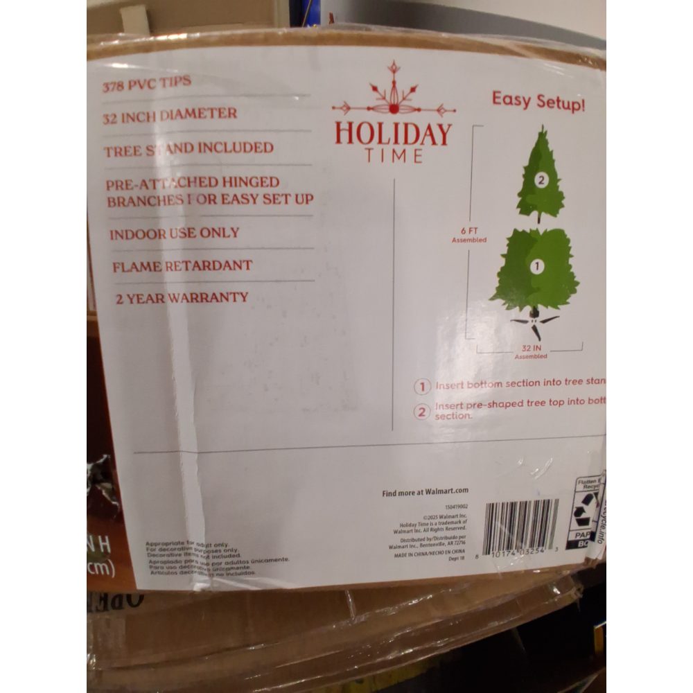 Holiday Time 6Ã¢â‚¬â„¢ Non-Lit Flocked Pine Tree Classic Style Christmas Tree