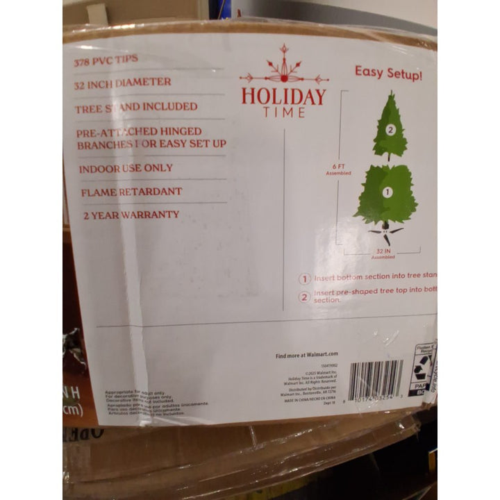 Holiday Time 6Ã¢â‚¬â„¢ Non-Lit Flocked Pine Tree Classic Style Christmas Tree