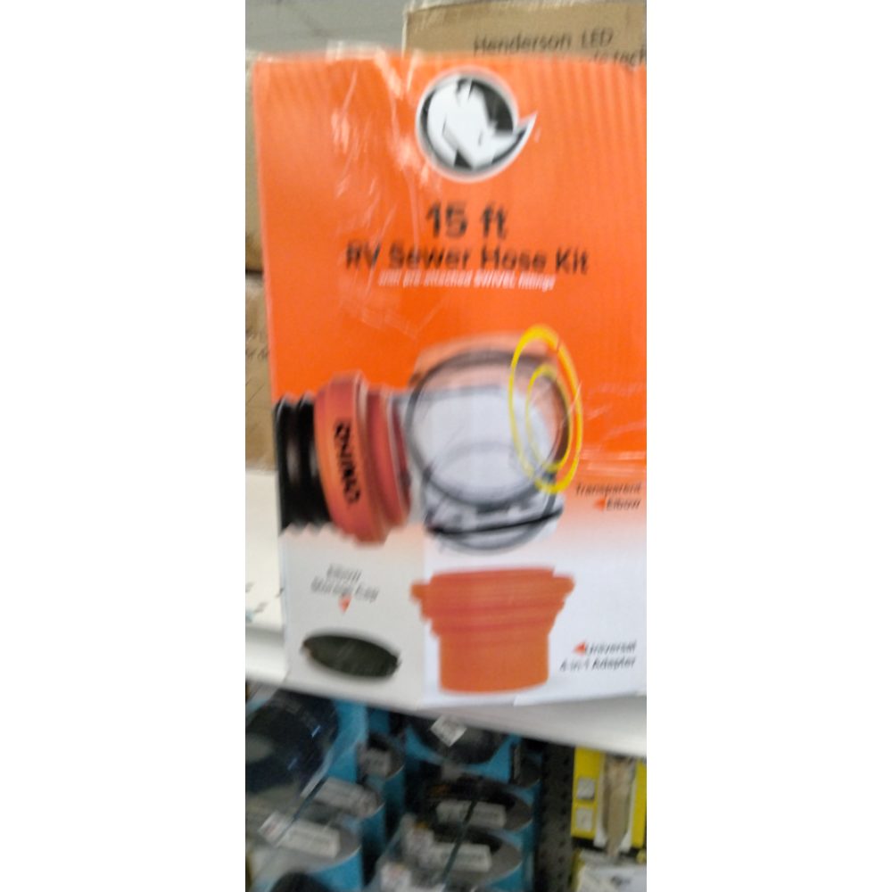 RhinoFlex 39762 15 ft. RV Sewer Hose Kit with Pre-Attached Swivel Fittings