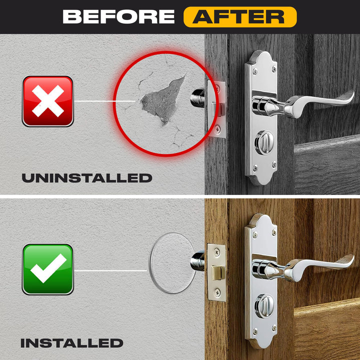 Door Stoppers for Wall 2" (16 Pack) - Self Adhesive & Discreet Door Knob Wall Protector - Quiet Door Bumper with Strong Back Adhesive - Rubber Door Stops - Shock Absorbent Door Handle Stopper