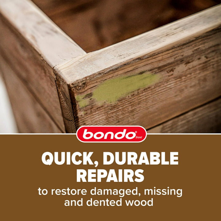bondo Wood Filler Ready Mix Pouches, Contains 2 Wood Filler Pouches 2 oz with 2 Hardners and 1 Spreader, Repairs Chips and Cracks in Wood, Sandable, Paintable, and Stainable (WF-2PK-ES)