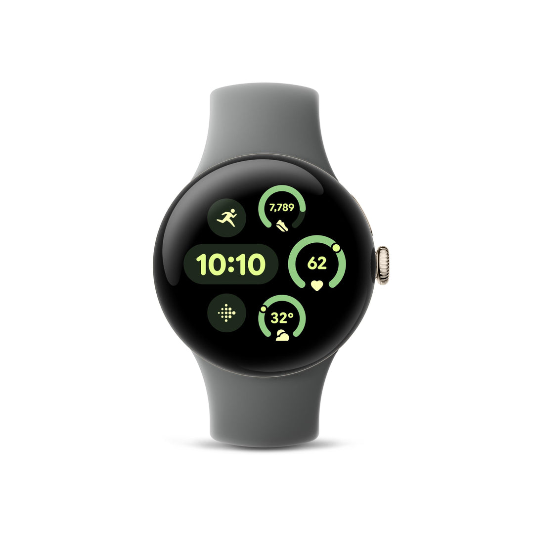 Google Pixel Watch 3 (41mm) 2024 Model - Android Smartwatch, Heart Rate Tracking, Fitbit Advanced Running, Fitness Insights, 24-Hour Battery - Champagne Gold Aluminum Case - Hazel Band - Wi-Fi