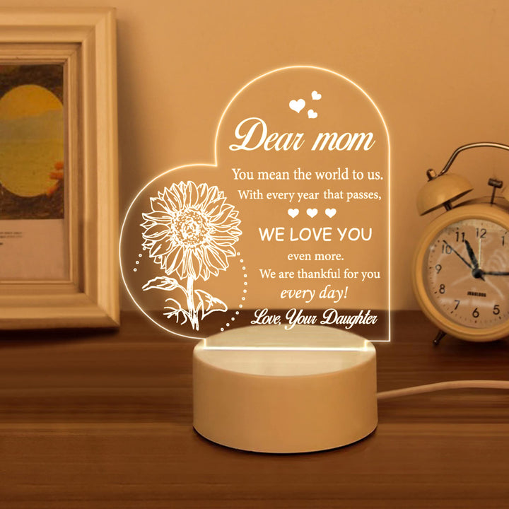 LE XIAOXI Mom Gifts, Gifts for Mom from Daughter - Acrylic Night Light
