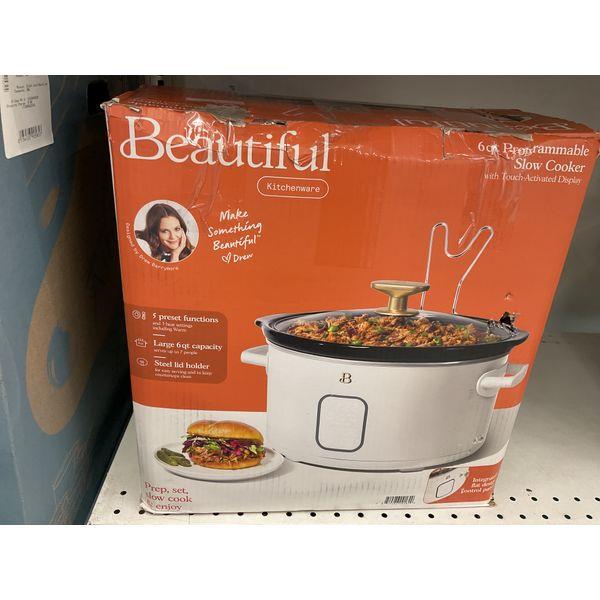 Beautiful 6qt Programmable Slow Cooker - Touch Activated Display, 5 Preset Functions, Steel Lid Holder Retail $50.00