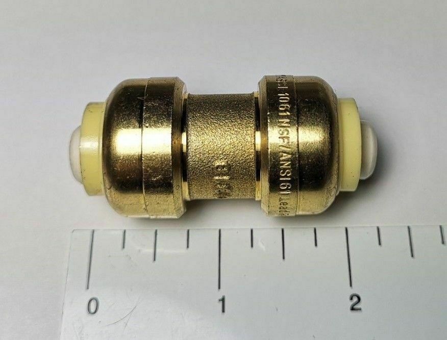 SHARKBITE U008LF, 1/2" X 1/2" STRAIGHT COUPLING 1 PACK FREE DISCONNECT CLIP,NIP
