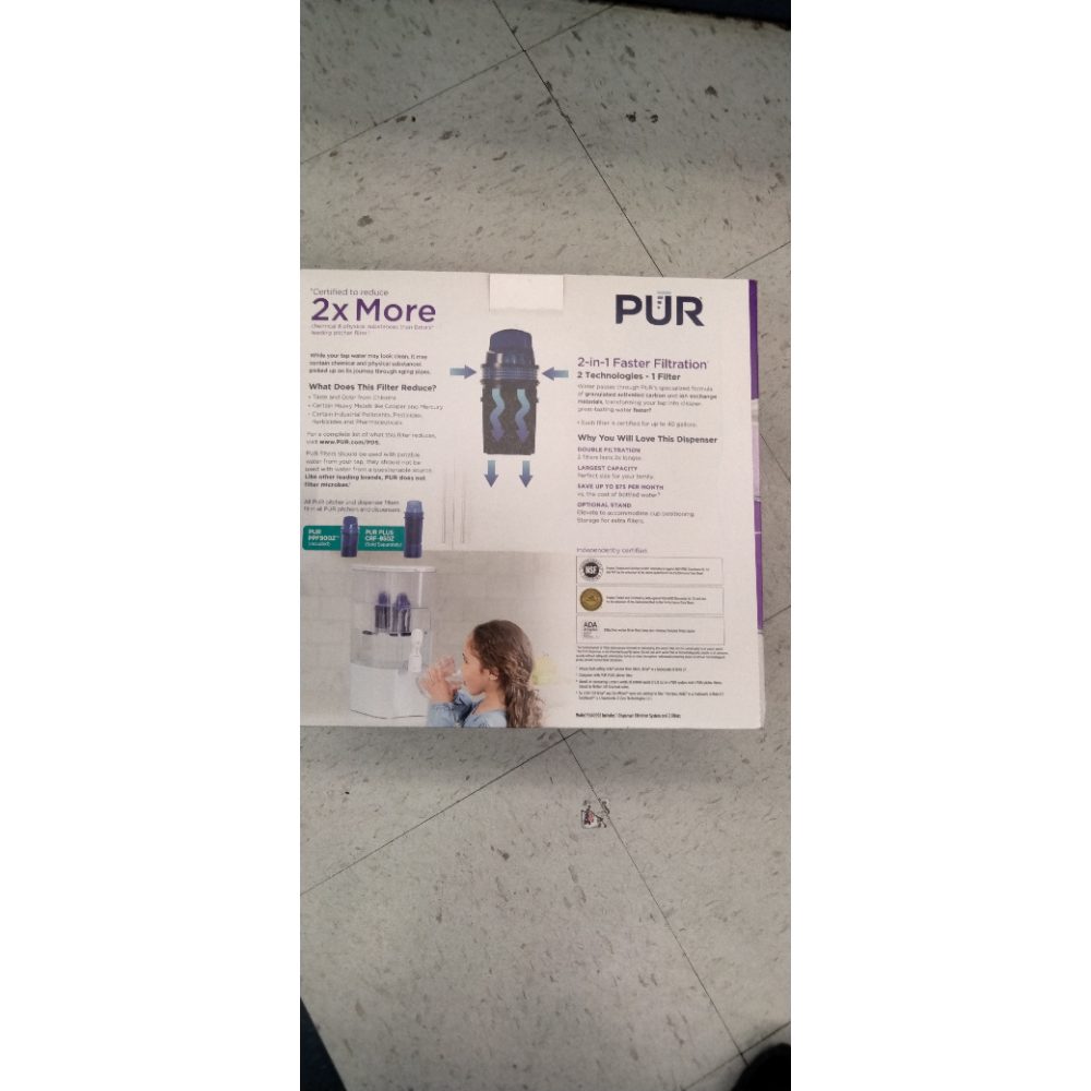 PUR XL 44-Cup Water Filter Dispenser with 2 Genuine PUR Filters, Largest Available, 44-Cup Capacity, 2-in-1 Powerful, Faster Filtration, Dishwasher Safe, (PDI4000Z)