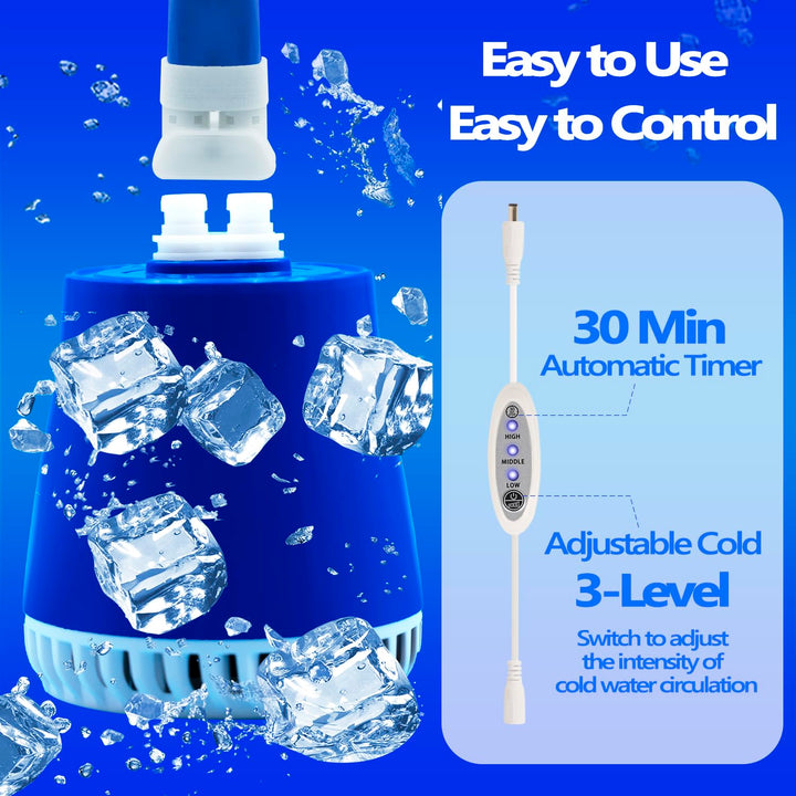 Inmoredo Cold Therapy System Ice Machine System for ACL Knee Surgery Recovery - Quiet Pump, Flexible Kit, Portable, Knee Ice Machine, Ideal for Sports Injuries, Pains, Strain & Stiffness, Sprain