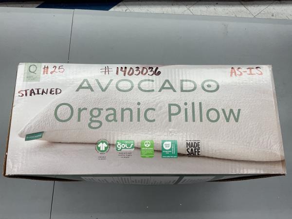 CLEARANCE- Avocado Green Pillow:   Adjustable Organic Bed Pillow Queen Retail $25.00