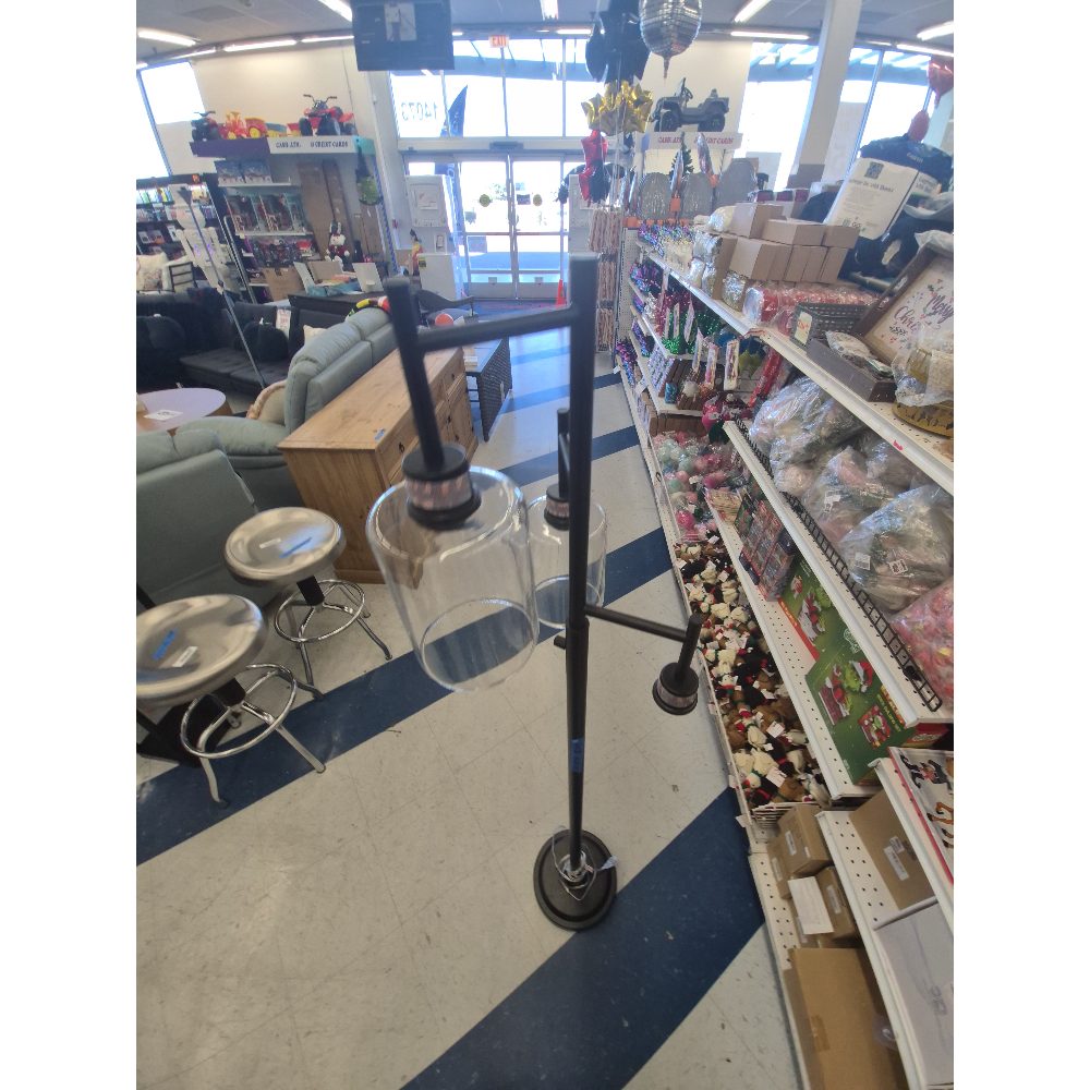 Unbranded Floor Lamp, Two Lights, Clear Glass Shades