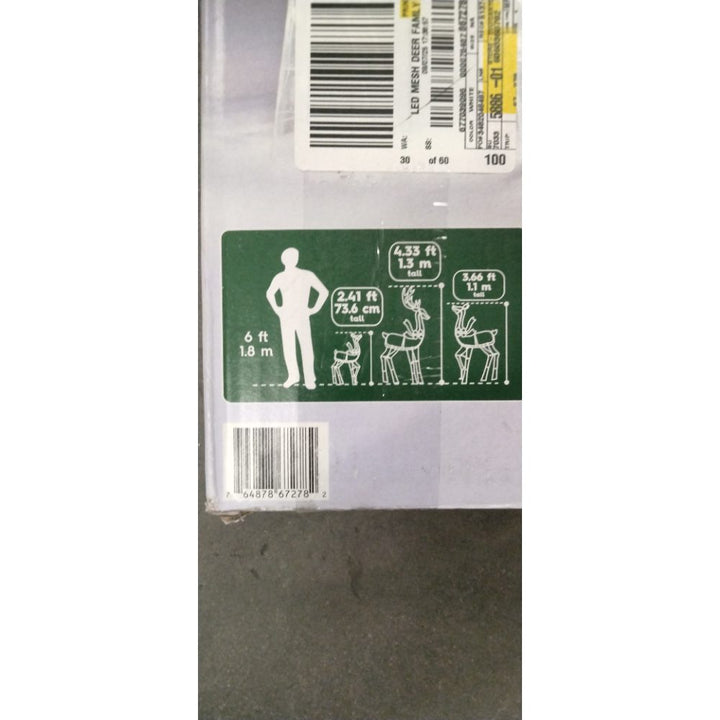 Holiday, Light-Up Mesh Deer Family, LED, White Retail $100.00