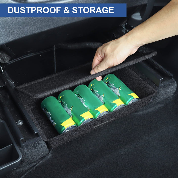 Octomo Under Seat Storage Box Compatible with Tesla Model Y 2020-2023, 2PC, Felt Texture Hidden Storage Bin Box