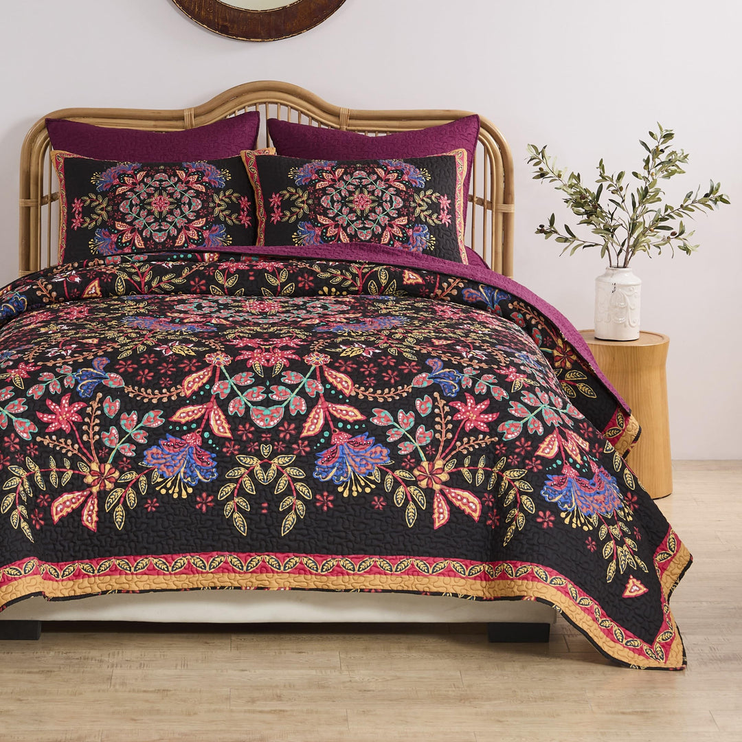 Greenland Home Fashions Jessa Vintage Boho Quilt Set, 3-Piece King/Cal King