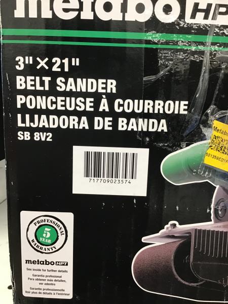 Metabo HPT SB8V2 Belt Sander - 3" x 21" Retail $120.00