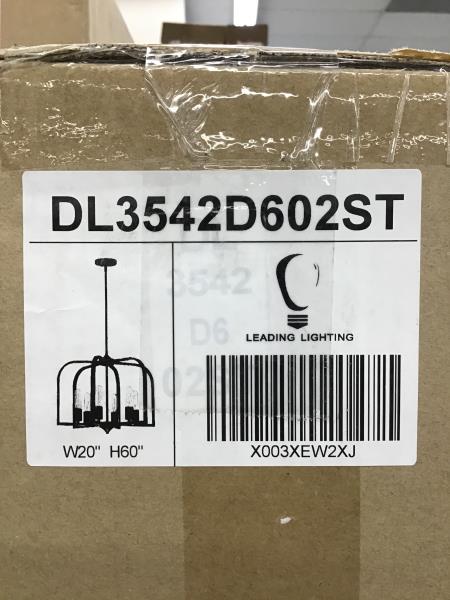 Leading Lighting DL3542D602ST Chandelier - W20" H60" Retail $199.00