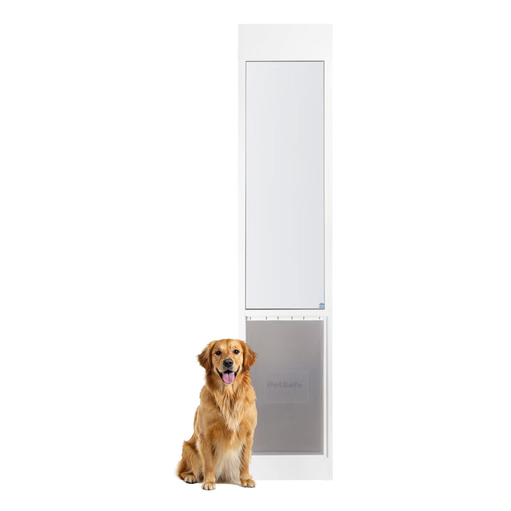 PetSafe Sliding Glass Pet Door - No-Cut DIY Install Doggy Door for Renters - Aluminum Frame - Adjustable Height 75 7/8" to 81" - Ideal for Extra Large Dogs Up to 220 lb - White