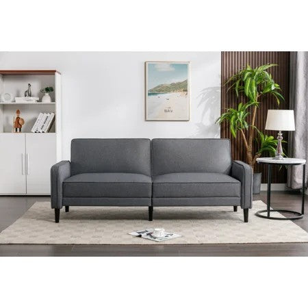 Mainstays Barlow Futon  Linen Fabric  Gray Retail $116.50
