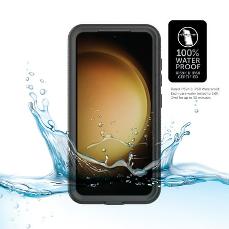 Body Glove Tidal Waterproof Phone Case for Samsung Galaxy S23+ 5G - Black/Clear Retail $19.88