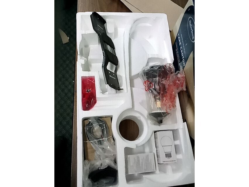 52-inch Flush Mount Ceiling Fan with LED Light, Bronze Finish, 5-Blade, Harbor B