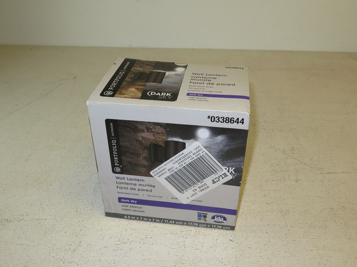 Portfolio Outdoor 0338644 Dark Sky Wall Lantern Matte Black Finish
