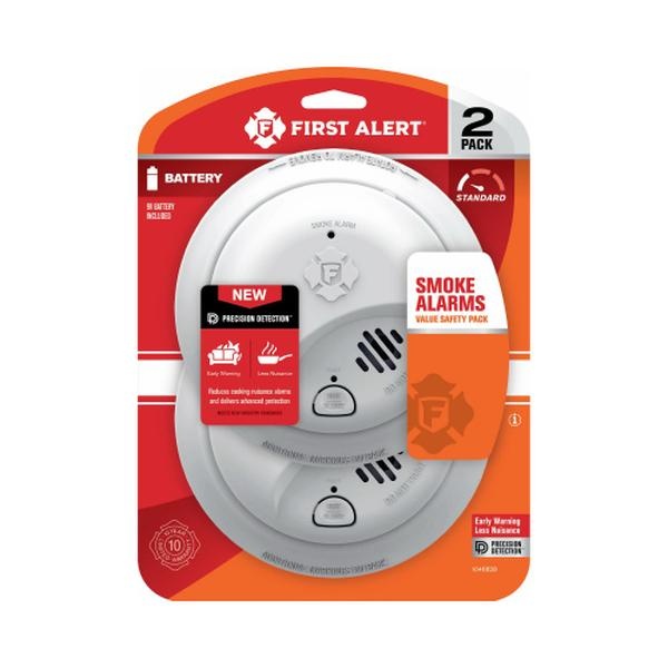 First Alert 2 Pack Battery-Powered Ionization Smoke Detector 2 Pk Retail $26.46