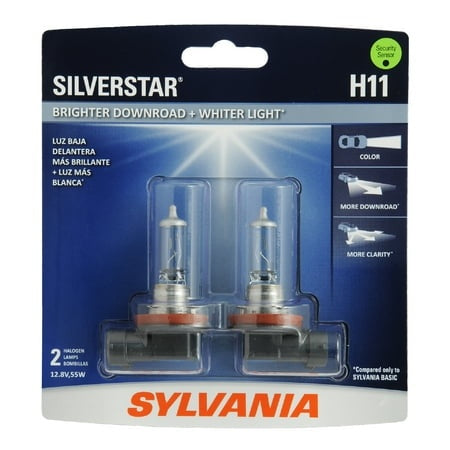Sylvania H11 SilverStar Halogen Headlight Bulb  2 Pack  Compatible with Multiple Cars Retail $40.75