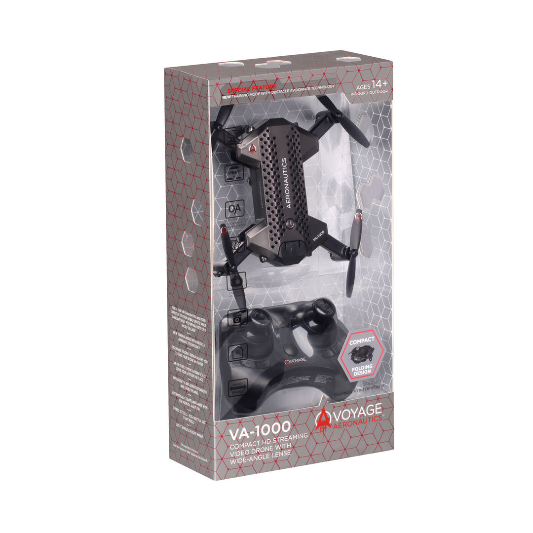 Voyage Aeronautics VA-1000 HD Streaming Drone with Wide-Angle Lens- Black Color - Size- 7 Inches