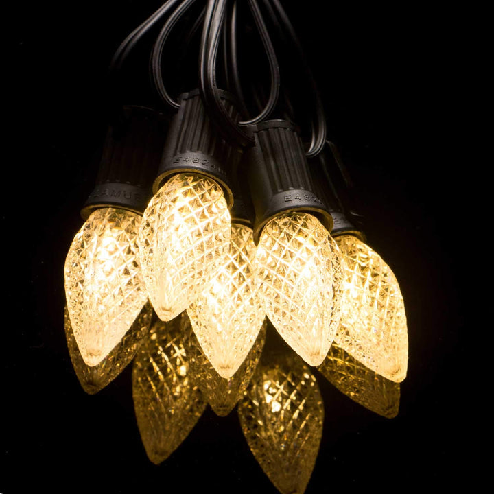 50 Pack C7 Led Replacement Christmas Light Bulb, C7 Shatterproof Led Bulbs for Christmas String Lights, E12 Candelabra Base, Commercial Grade Dimmable Holiday Bulbs, Warm White