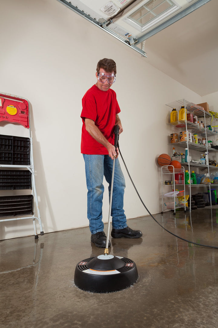 Briggs & Stratton 14 inch Rotating Surface Cleaner for Gas Pressure Washers with Quick Connect Wands and Dome Shape Cover, Black