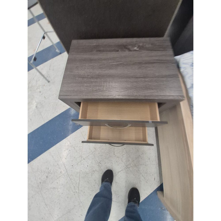Walmart Night Stand - 2 Drawers, Gray Wood Grain Finish. Retail 149.00