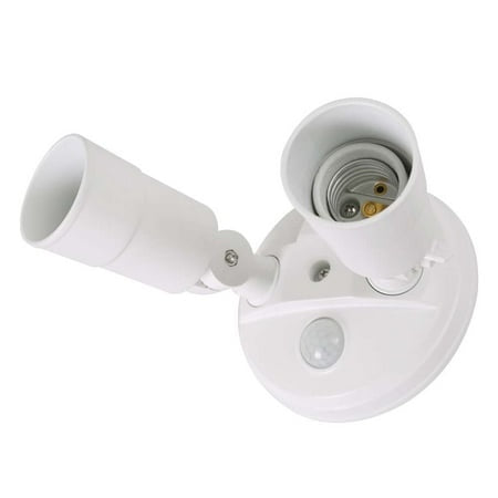 Hyper Tough Dual Head Hardwired Security Light 180-Degree Detection (Bulbs Not Included) Retail $17.97