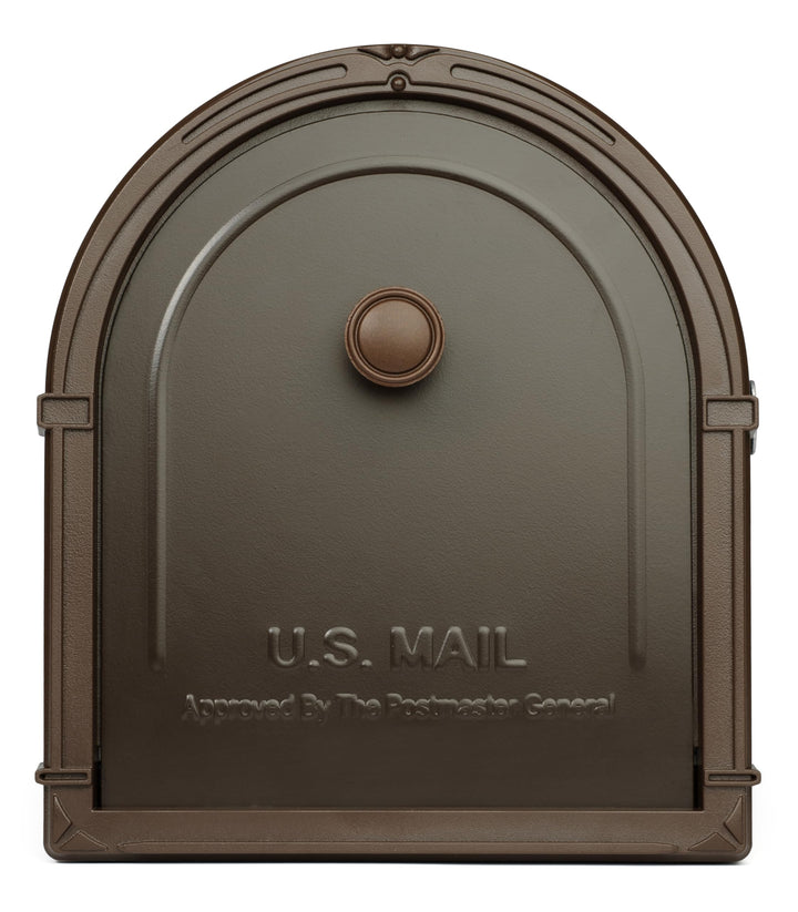 Architectural Mailboxes Bellevue Galvanized Steel Post Mount Mailbox, Compatibility Code G, 5591RZ-10, Rubbed Bronze, Large Capacity