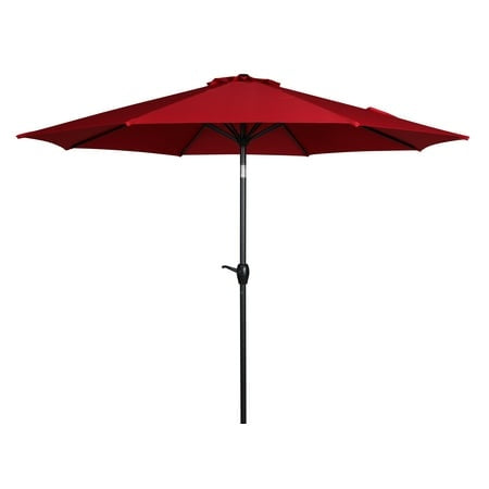 Mainstays 9  Red Crank Lift and 3 Position Tilt Patio Umbrella Retail $44.77