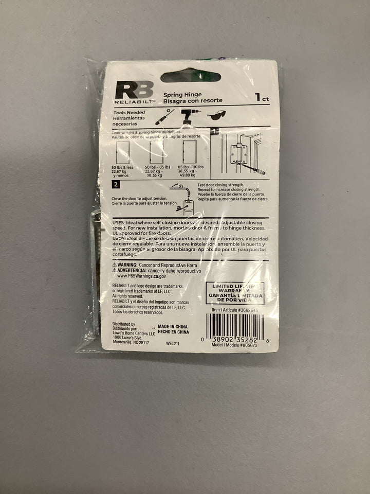 RB 3-1/2 SN 1/4 SPRING DOOR HINGE