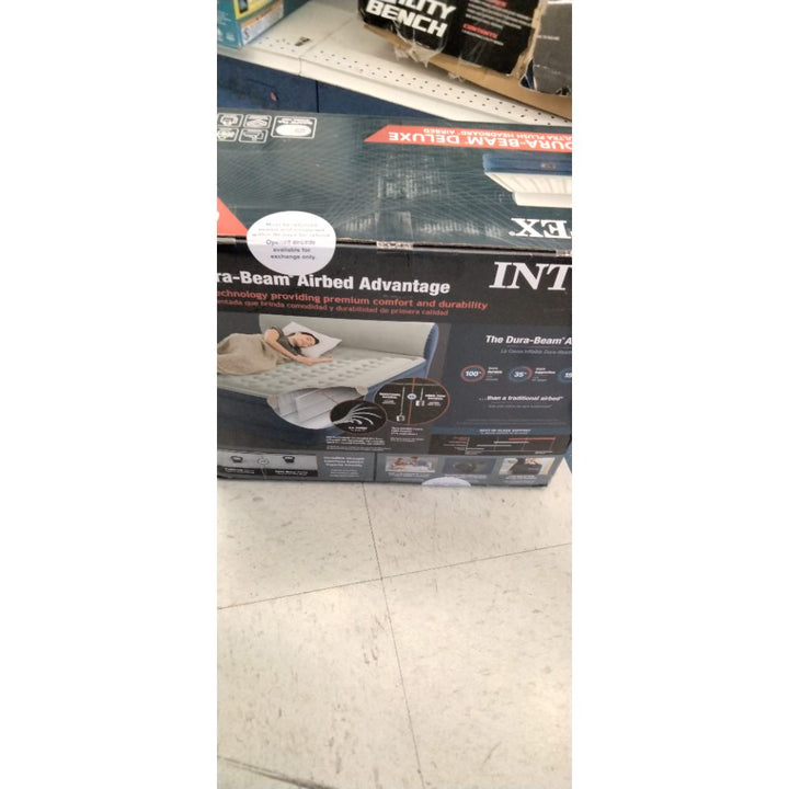 Intex Dura-Beam Deluxe Ultra Plush Headboard Air Bed with Built-in Pump (18  Mattress Height) - Queen