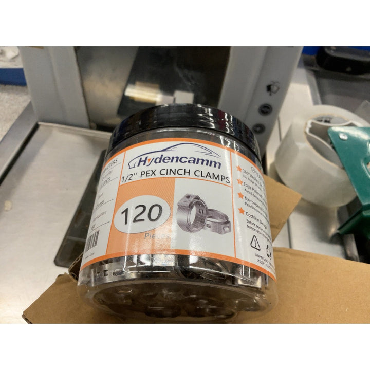 Hydencamm 1/2 Inch PEX Cinch Clamps - 120 Pieces, Stainless Steel