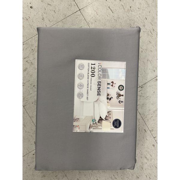 Color Sense 1200 Thread Count Cotton Blend 6 Piece Sheet Set Caliking Retail $90.00