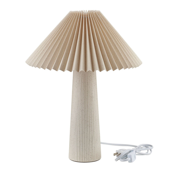 Home Decor Collection 18 in Ribbed Ceramic Table Lamp with Ivory Pleated Shade Retail $49.97