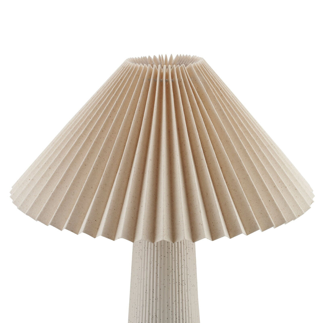 Home Decor Collection 18 in Ribbed Ceramic Table Lamp with Ivory Pleated Shade Retail $49.97