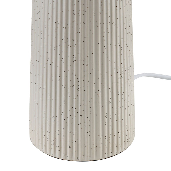 Home Decor Collection 18 in Ribbed Ceramic Table Lamp with Ivory Pleated Shade Retail $49.97