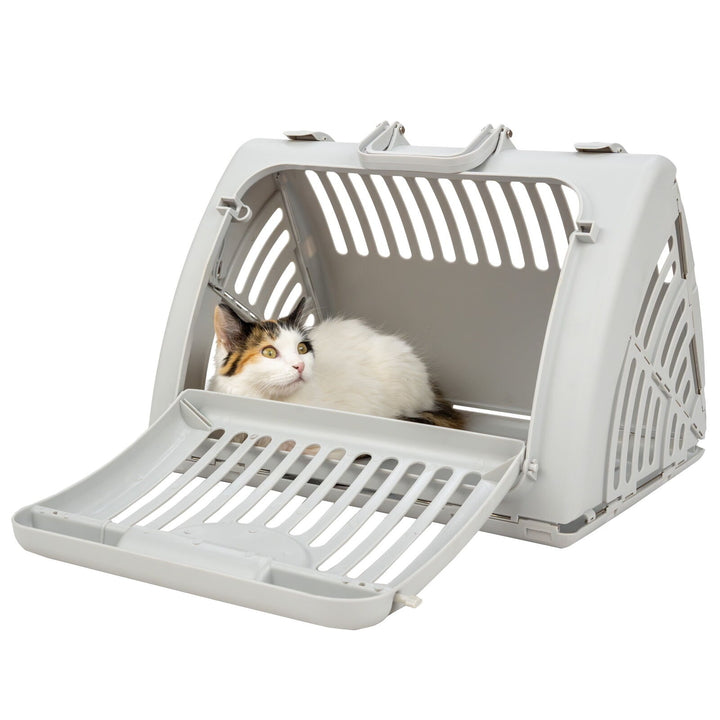 Vibrant Life Foldable Plastic Travel Cat Carrier  Gray  One Size Retail $19.97