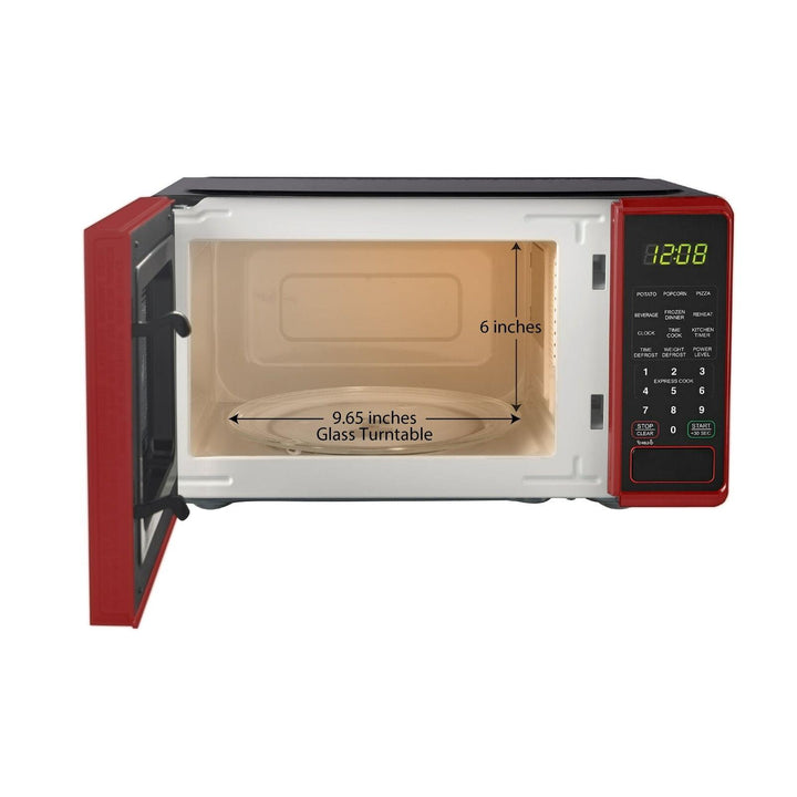 Mainstays 0.7 Cu Ft Countertop Microwave Oven  700 Watts  Red Retail $58.00