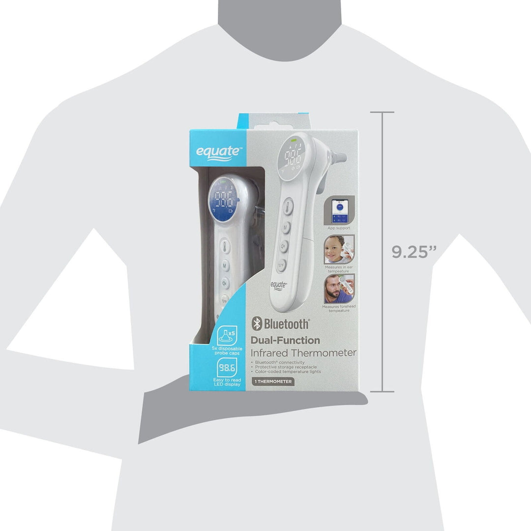 Equate Bluetooth Dual-Function Infrared Thermometer with Forehead and Ear Mode Retail $24.98