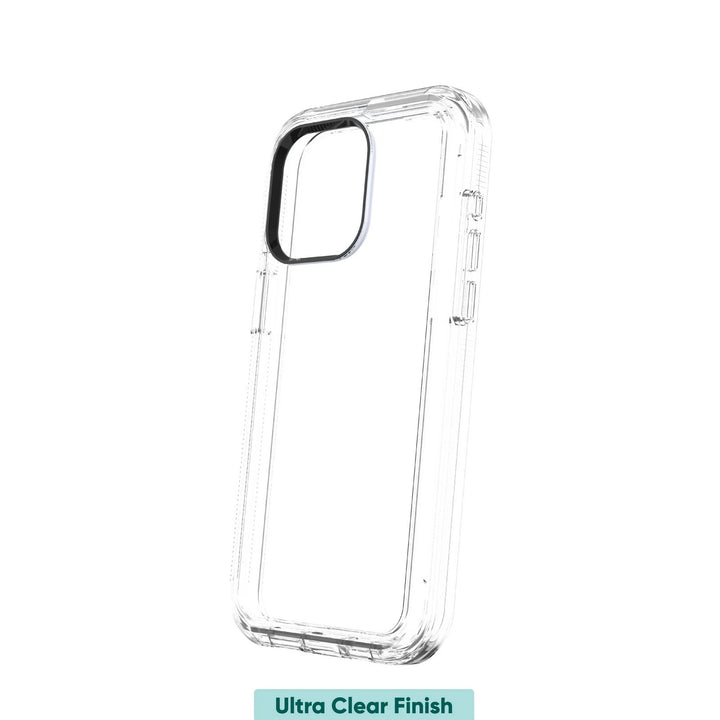 Onn. Rugged Phone Case with Holster for iPhone 15 Plus / iPhone 14 Plus - Clear Retail $22.00